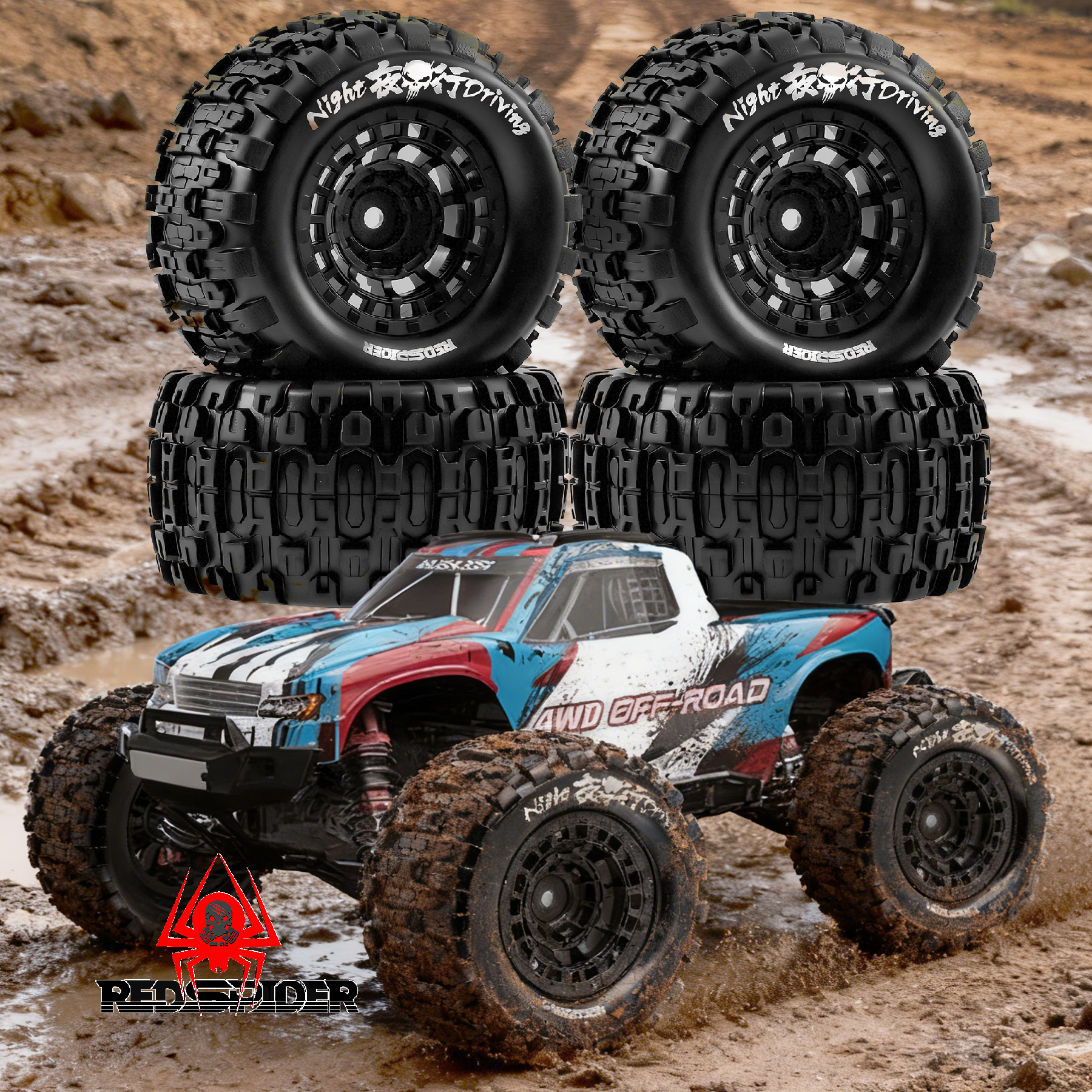 Rc Hobby Dump Truck - 100mm RC Car Rubber off-road Tires