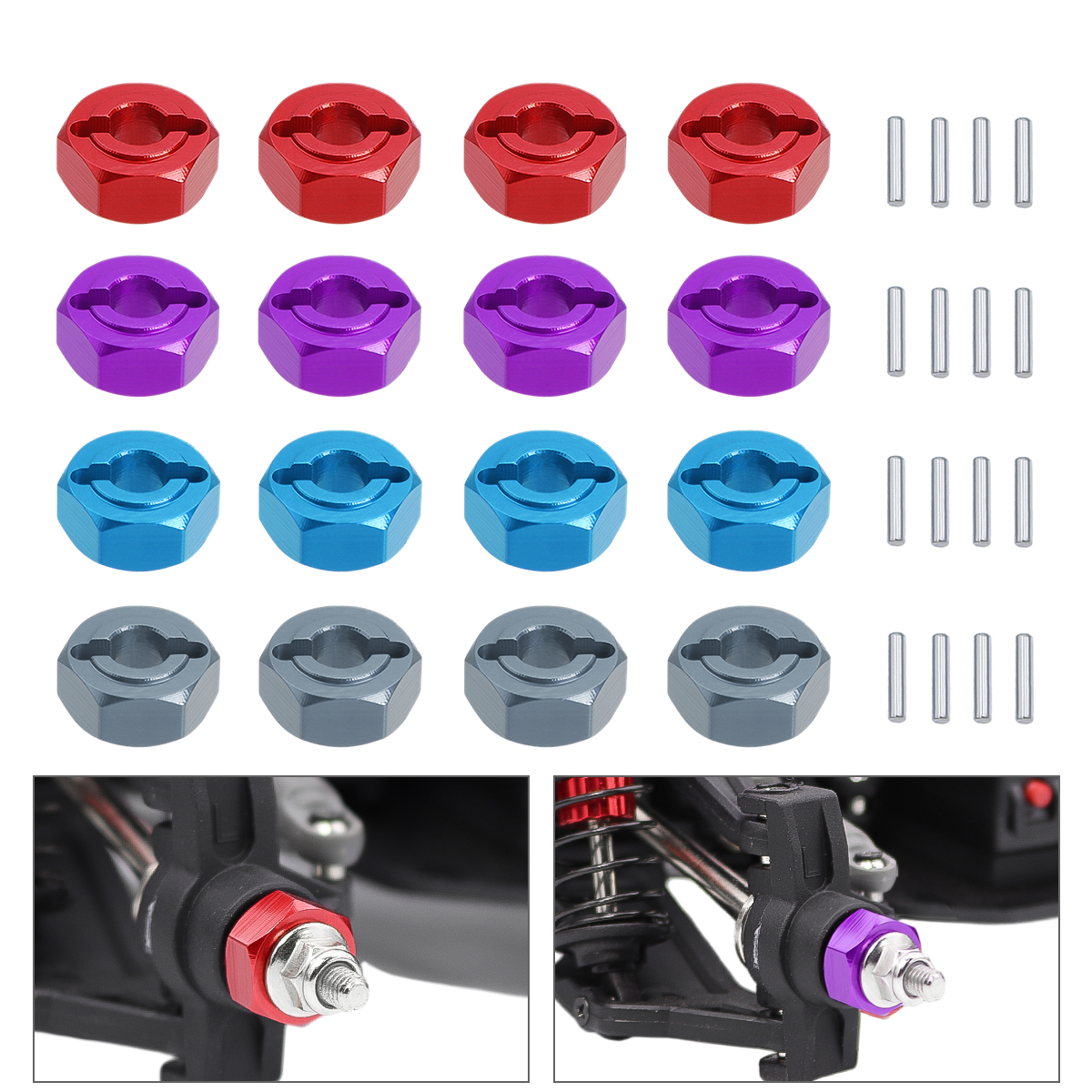 Wheel Hex Adapter - CNC Aluminum Metal 12mm*5mm Combiner Hex
